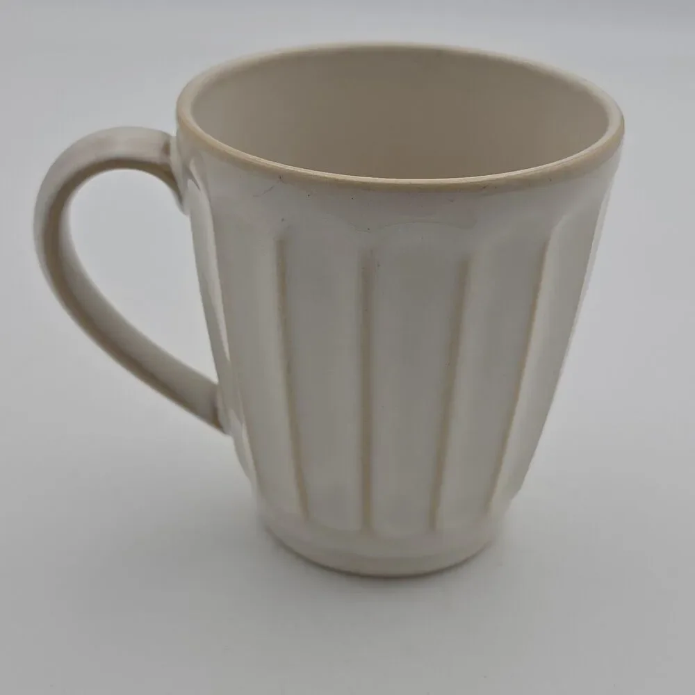 Sango Bistro Cream Coffee Mug Fluted Stoneware Discontinued Replacement